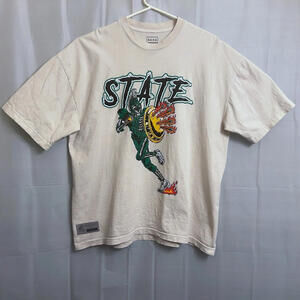 2021 SANA Detroit Michigan State Spartans T-Shirt Men's Extra Large XL Cream